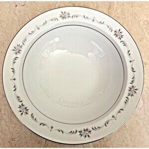 WYNDHAM VALENCIA Fine China #364 SERVING Vegetable Bowl Platinum Trim Floral